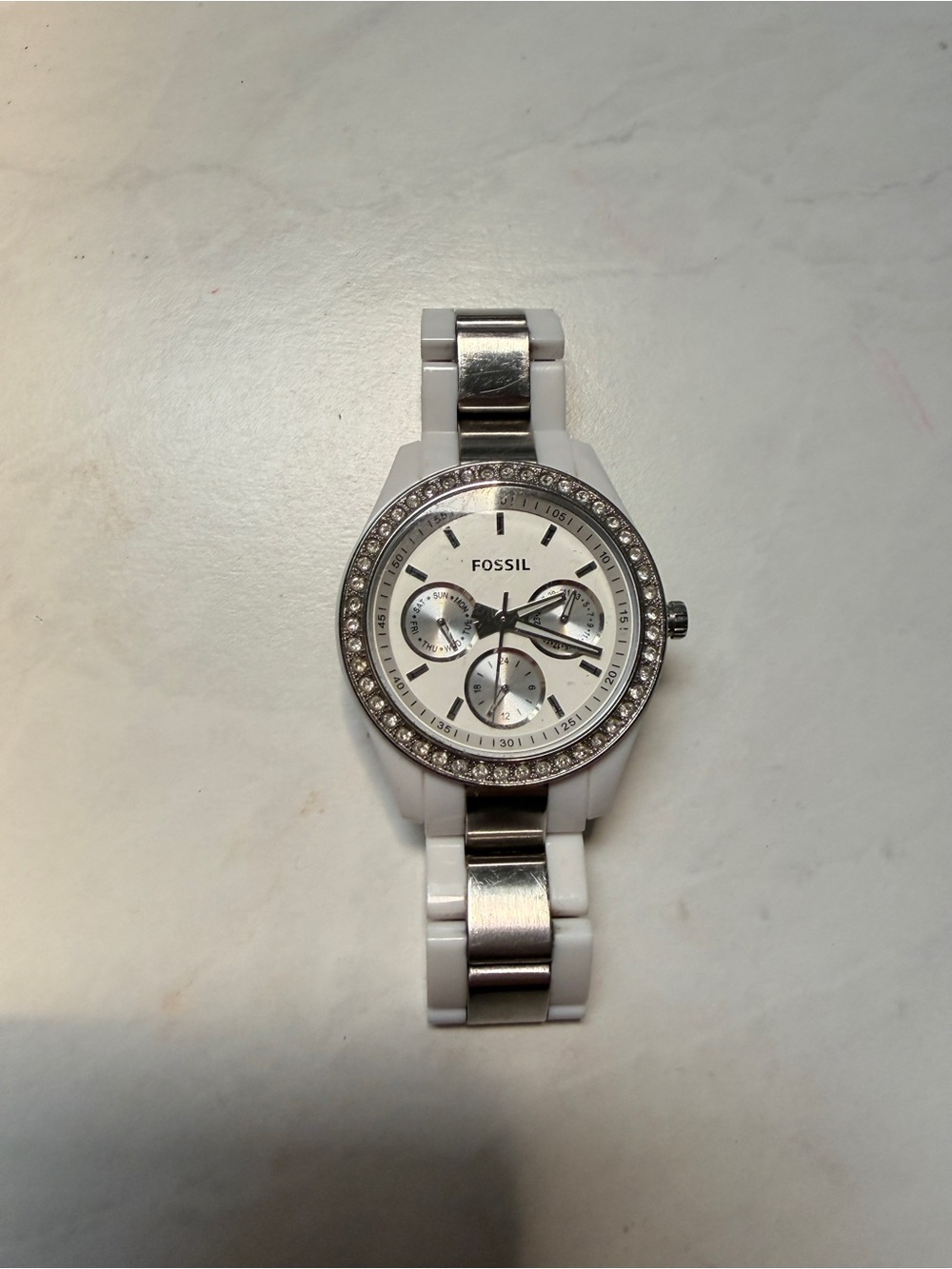 Fossil Women’s white ceramic watch